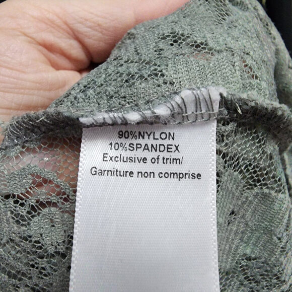 Olive Green Lace Sleeveless Top Size S - Picture 6 of 7